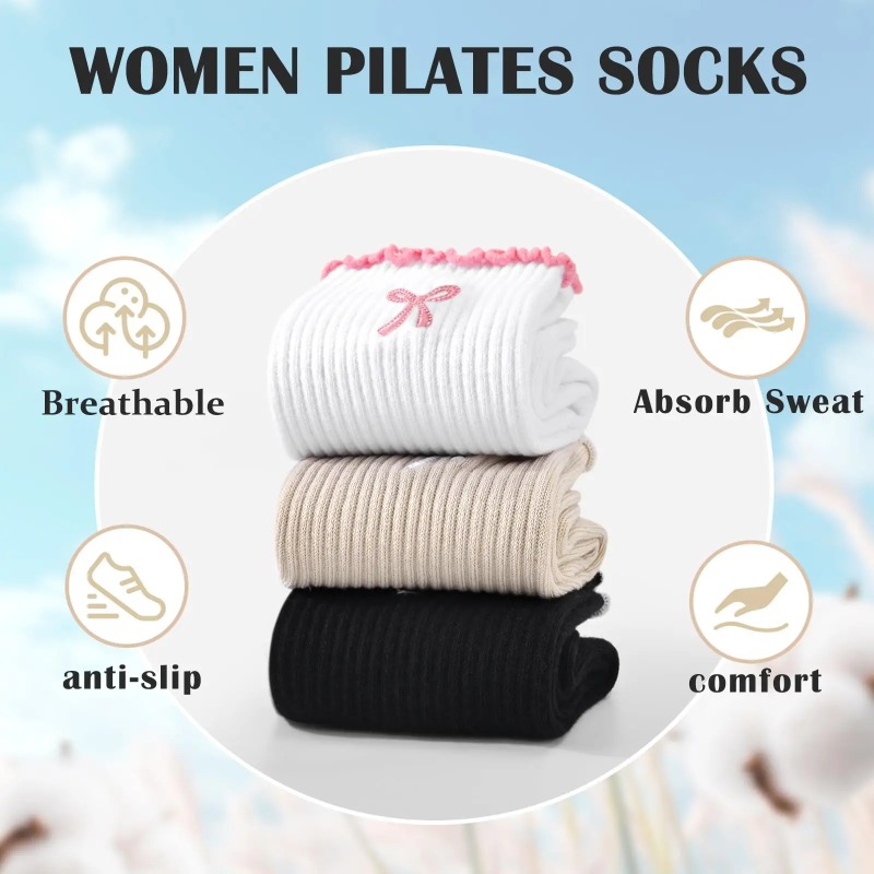 Pilates & Yoga Studio Alineacion - Calzini Professionali per Yoga, in Cotone